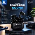 TREAMS TWS-59 True Wireless Earbuds – Bluetooth 5.4, Up to 40 Hours Music Time, Black
