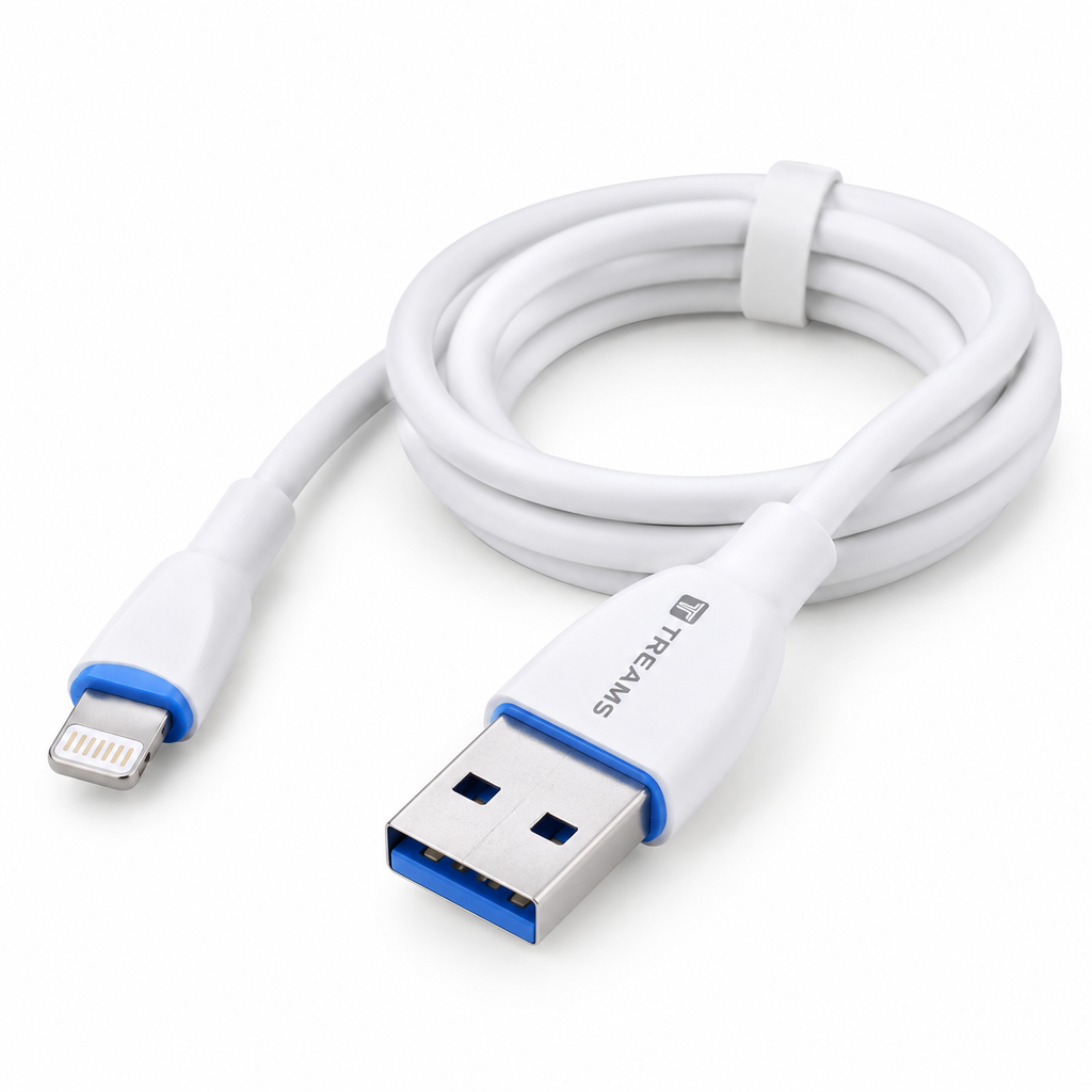 TREAMS TR-61 USB to Lightning Fast Charging Cable – 1 Meter, White